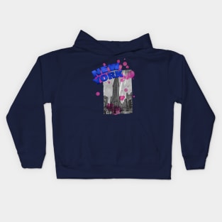 New York Drip - Blue/Pink Kids Hoodie